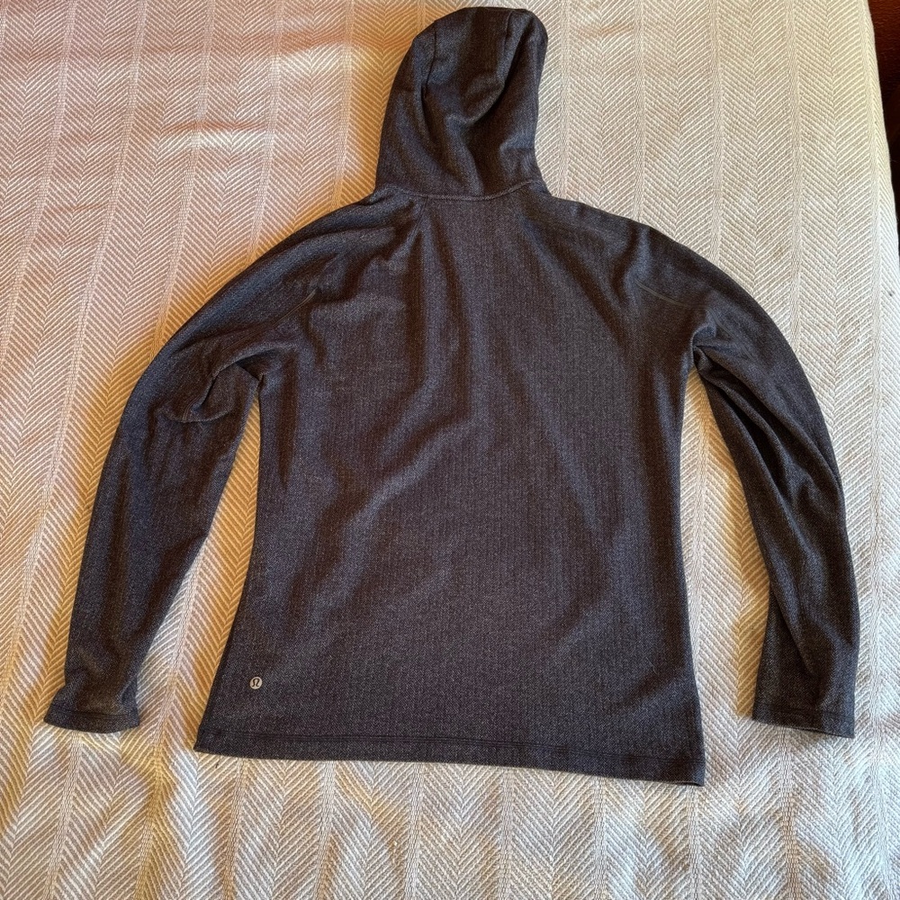 Men’s Lululemon Running Hoodie Half Zip Rulu Herringbone Reflective Gray Size L - Picture 8 of 11